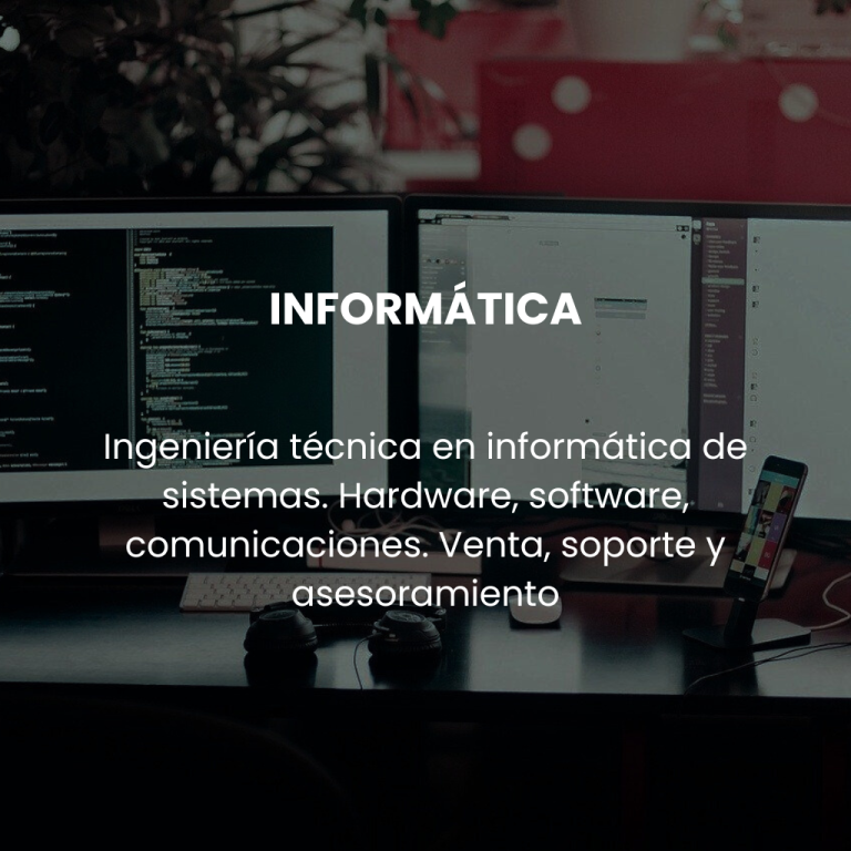 Ingeniería técnica en informática de sistemas. Hardware, software, comunicaciones. Venta, soporte y asesoramiento.
